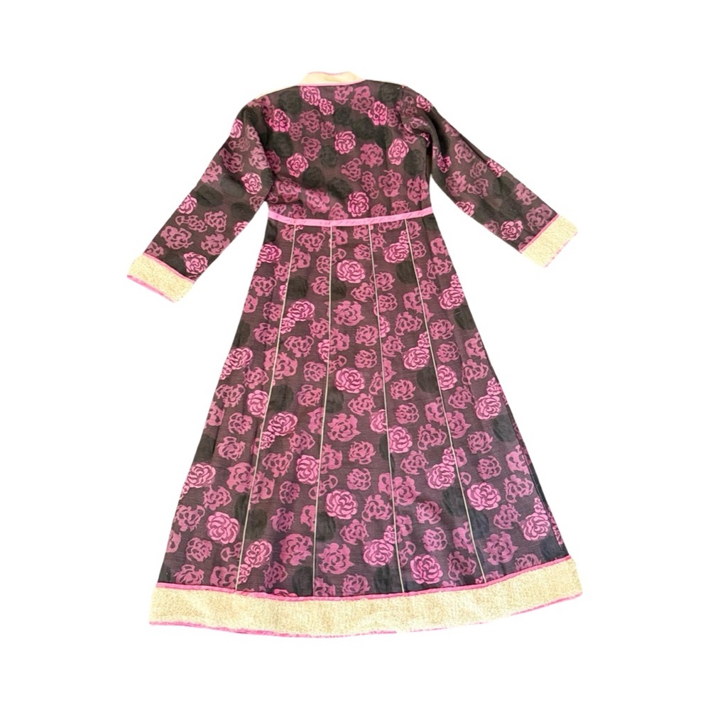 Vintage Floral Long Sleeve Dress – Pink Noir Romance (Size S) - Picture 13 of 13